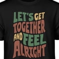 thumbnail image 3 of Teelocity Men's Black Let's Get Together and Feel Alright Relaxed Fit Short Sleeve Graphic T-Shirt, 3 of 3