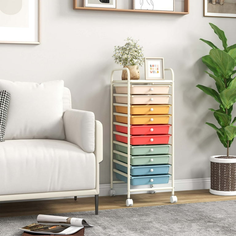 Carrello Portagiochi 15 Cassetti - Cassettiera Multicolore per Cameretta