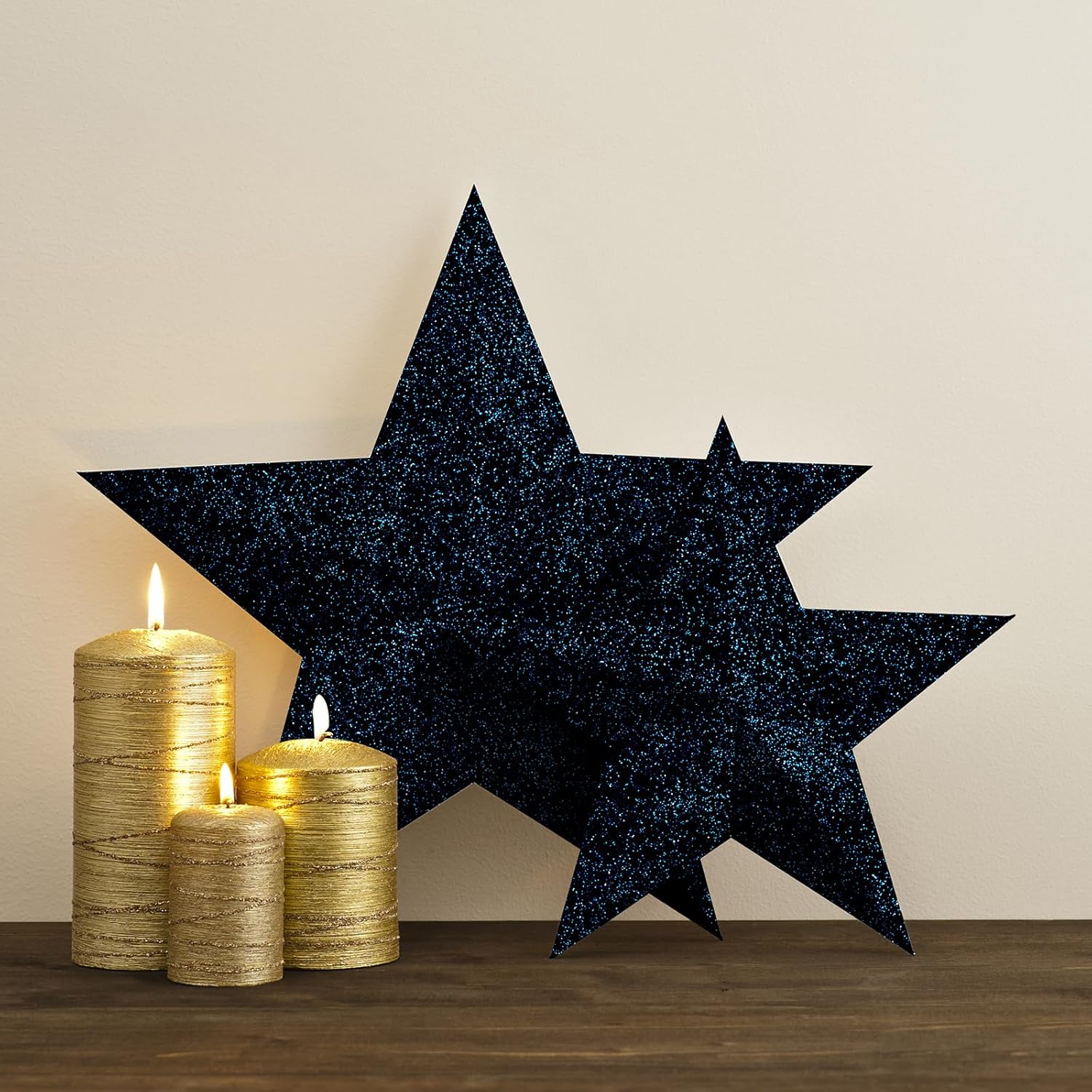 Black Blue Glitter Wallpaper Stick and Peel 8"x354" Glitter Wallpaper Border Shiny Sparkle Fabric Wall Border Self Adhesive Decorative Black Wall Stickers for Bedroom Girls Room Mirror Frame