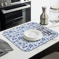 thumbnail image 3 of Pioneer Flower Floral Print Pattern Kitchen Dish Drying Mat 1 Pack, Ultra Absorbent Microfiber Drainer Mat, 16"x18", 3 of 6