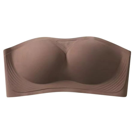 Jamicy Everyday Bras for Women Gift for Women Strapless Bra for Women Non-Slip Seamless Lightly Padded Bra Ultra Soft Breathable Support Minimizer Underwear