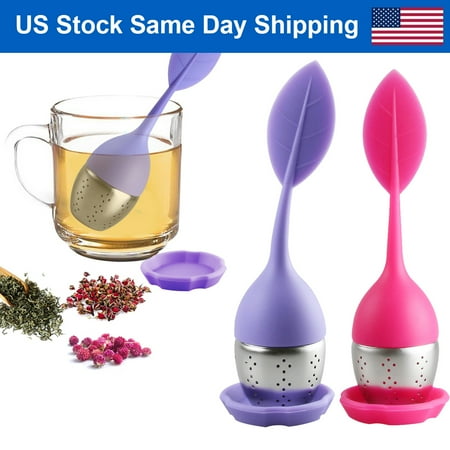 

Leaf Tea Infuser for Tea Pot Mug Cup- Loose Tea Strainer Steeper for Fennel Tea Rooibos Tea Herbal Team Pink Purple Set 2