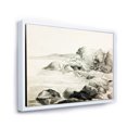 thumbnail image 3 of Designart 'Black and White Lake Shore' Nautical & Coastal Framed Canvas Wall Art Print, 3 of 5
