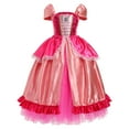 thumbnail image 2 of IBTOM CASTLE Princess Peach Costume for Girls Kids Halloween Birthday Party Dress up Cosplay Outfit with Accessories Crown Wand 10-12 Years Dark Pink, 2 of 7