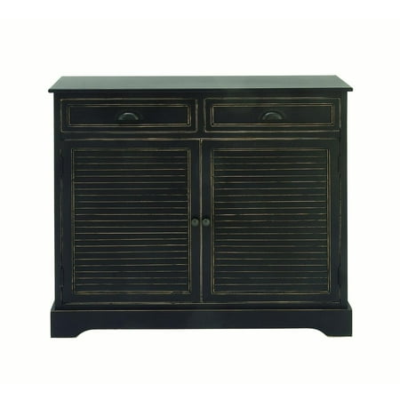 Decmode Farmhouse 36 X 40 Inch Black Two-Door Wooden ...