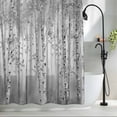 thumbnail image 2 of Gray Grey Forest Waterproof Shower Curtain, Large 72"x78" Washable Polyester Fabric Shower Curtains for Bathroom, Grey Modern Art Oil Painting Decorative Bathtub Curtain Sets with Hooks, 2 of 9