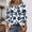 005 Navy, variant on Womens Fall Fashion 2025 3/4 Sleeve With Smocked Cuffs Dressy Print Casual Blouses Outfits Beach Vacation Plus Size Clothes