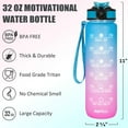 thumbnail image 5 of BAKER DEPOT 32oz Motivational Water Bottle with Time Marker, BPA Free Tritan, Blue Purple, 5 of 7