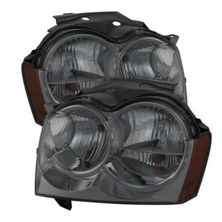 For 05-07 Jeep Grand Cherokee TD Crystal Headlights (Smoke) TD-HD-JH-JGC05-AM-SM