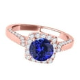 thumbnail image 3 of Mauli Jewels Rings for Women 1.25 Carat Diamond And Tanzanite Ring 4-prong 14k Rose Gold, 3 of 7