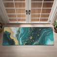 thumbnail image 2 of Teal Gold Marble Pattern Door Rugs,Washable Non Slip Door Mats Indoor,Decorative Door Mats,Entry Mat Indoor for Entrance,Bedroom,Kitchen,Bathroom,16"x47", 2 of 6