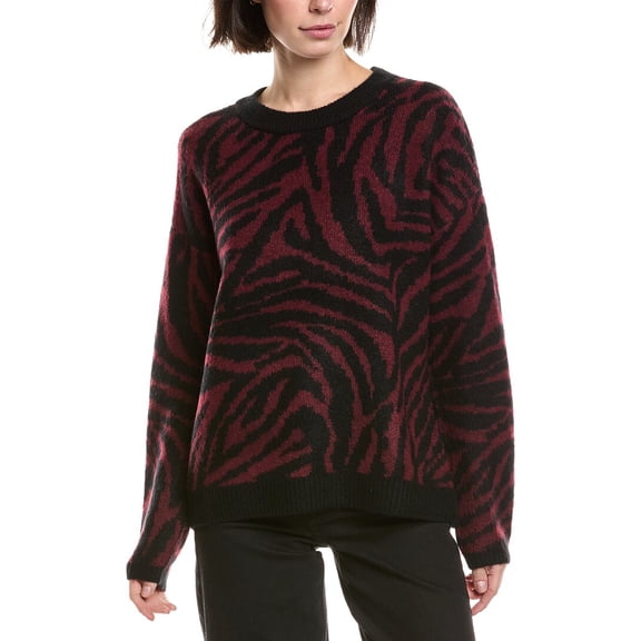 Vince Camuto womens  Zebra Sweater, xs, Red