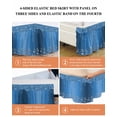 thumbnail image 6 of Modern Blue Wrap Around Bed Skirts for King Bed 16" Drop, Bed Skirt with Adjustable Elastic Belt Dust Ruffle Bed Valance for Bedroom Hotel Luxury Abstract Diamond Luxury Gradient Bed Frame Cover, 6 of 7