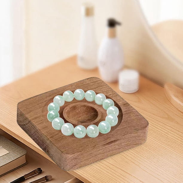 de madera Colgante Pulsera Brazalete Exhibición Bandeja Titular Organizador Soporte, Almacenamiento de joyas Regalo de cumpleaños, Dresser Retail Marrón oscuro cuadrado Salvador Bandeja para brazalete
