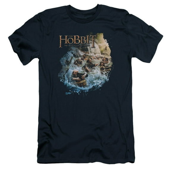 Hobbit Barreling Down S/S Adult 30/1 T-Shirt Navy