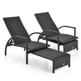 thumbnail image 2 of Spaco Patio Lounge Chair, Patio Chaise Lounge Outdoor Rattan Lounge Chair with Retractable Ottoman, 2 of 7