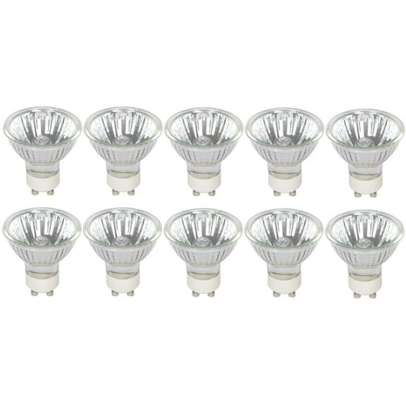 Simba Lighting Halogen GU10 120V 35W Bulbs MR16 Reflector with Cover Glass 10-Pack