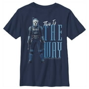 Boy's Star Wars: The Mandalorian Bo-Katan This Is The Way Graphic Tee Navy Blue Large