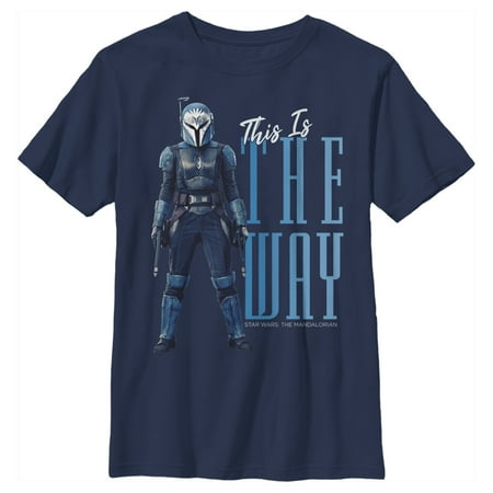 Boy's Star Wars: The Mandalorian Bo-Katan This Is The Way Graphic Tee Navy Blue Large
