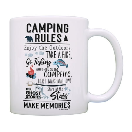 

ThisWear Camping Gifts for Women Camping Rules Make Memories Camping Accessories Coffee Mug