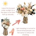 thumbnail image 4 of Set de decoración con flores artificiales y hierba de pampa seca con jarrón, 4 of 9