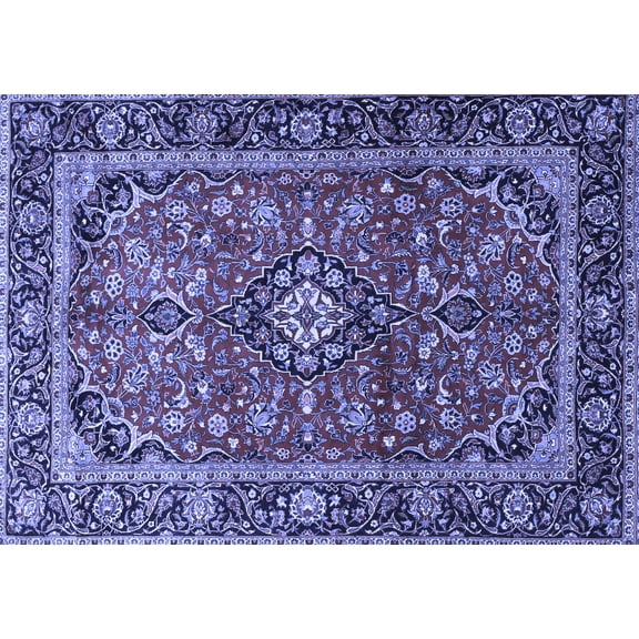 Ahgly Company Indoor Rectangle Medallion Blue Traditional Area Rugs, 5' x 7'