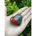 thumbnail image 3 of Large Bloodstone Heart, 1.75" Polished Seftonite Puffy Heart, 3 of 11