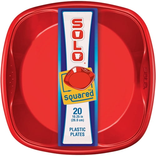 Solo Squared Plastic Plates, 10.25", 20 count
