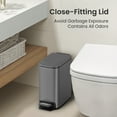 thumbnail image 2 of Cesun 1.6 Gallon Small Bathroom Trash Can, Stainless Steel Garbage Bin with Lid, Gray, 2 of 7