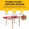 thumbnail image 4 of Pink Valentine's Day Table Cloths for 3 Foot Rectangle Tables, Love Heart Gnomes Truck Roses Patio Waterproof Elastic Fitted Tablecloths, Washable Rectangular Table Cover for Camping, 4 of 8