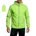 thumbnail image 2 of Unisex Reflective Zip-Up Hoodie with Storage Pouch - Lightweight Quick-Dry Windbreaker Jacket for Running, Cycling & Fishing, Breathable UV Sun Protection Sportswear Fluorescent Green XXL, 2 of 9
