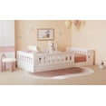 thumbnail image 5 of Wood Twin Size Platform Bed with Guardrail, White, 5 of 5