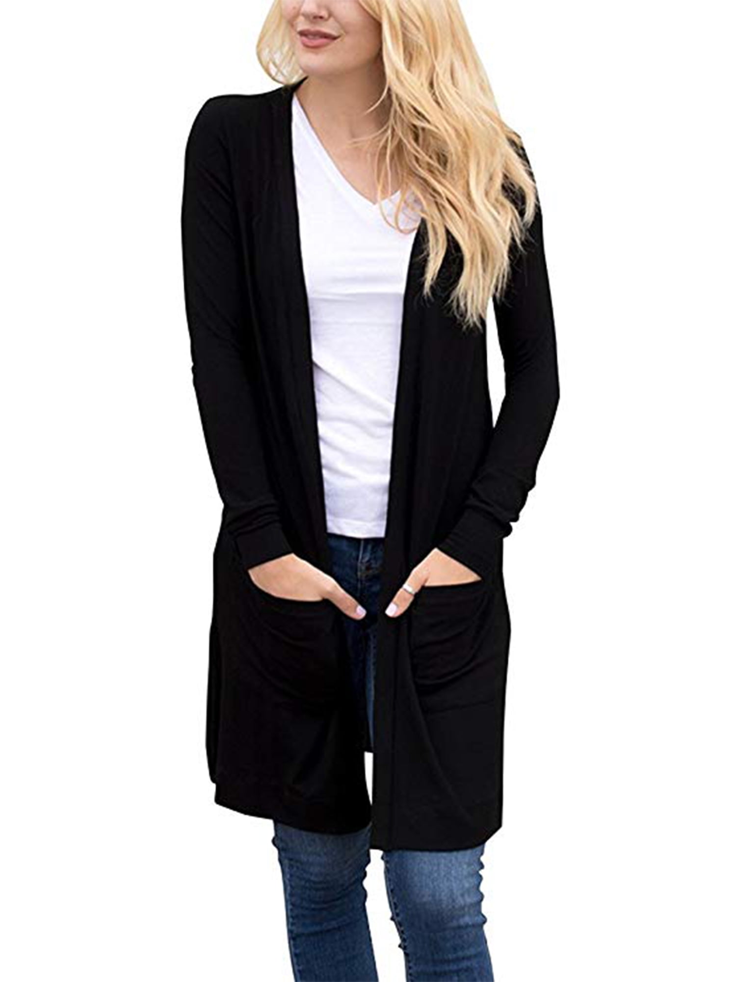 Juniors Sweater Long Sleeve Open Front Lightweight Kimono Cardigan with ...