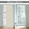 thumbnail image 5 of Rosnek Accordion Door Curtain with Hooks, 49"x 79" Pleated Folding Doors Curtain Privacy Doorway Curtain Sliding Door Shade for Bedroom Living Room Bathroom Closet, Beige, 5 of 8