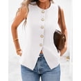 thumbnail image 7 of BTFBM Summer Sleeveless Blazer Vest For Women Dressy Button Down Round Neck Business Casual Outfits Work Suit Vests Tops, 7 of 7