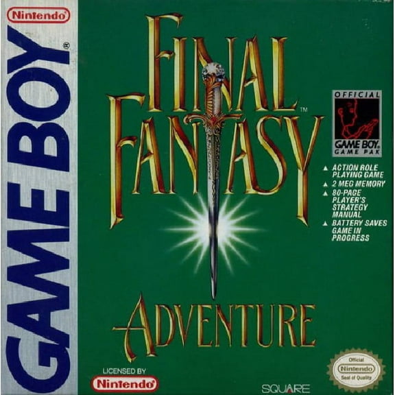 Restored Final Fantasy Adventure (Nintendo GameBoy Original, 1991) RPG Game (Refurbished)