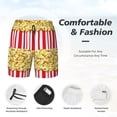 thumbnail image 5 of Lsque Mens Swim Trunks Popcorn Pattern - Bathing Suit Compression Liner - Beach Swim Shorts Swimwear - (S-3XL) - Stretch Quick Dry -Small, 5 of 9