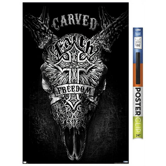 Jim Baldwin - Carved Faith Skull Wall Poster, 22.375" x 34"