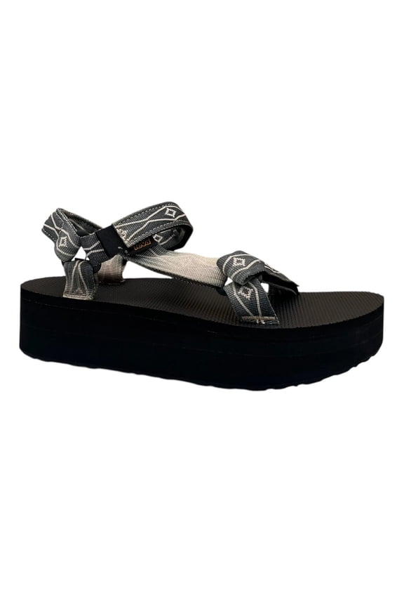 Women's Flatform Universal Sunscape Sandal, Waterles Black/Cream, 9