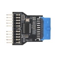 thumbnail image 1 of CSYANXING Black USB 3.0 19pin to Dual 9Pin Adapter Efficient USB2.0 Expansion, 480Mbps, Supports Various Operating Systems, 1 of 3