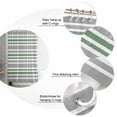 thumbnail image 5 of Extra Long Shower Curtain 72x96 Inch, Sage Green Grey Striped Shower Curtain Waterproof Bathroom Decor Horizontal Lines Simple Minimalist Fabric Bath Curtain Set Accessories with Hooks, 5 of 6