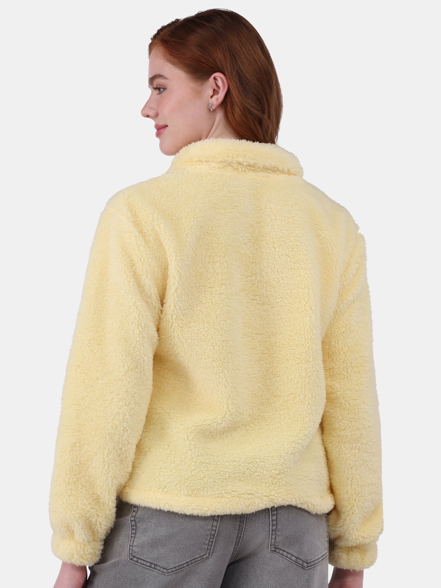 No Boundaries Half Zip Plush Pullover with Pockets, Women's and Women's Plus
