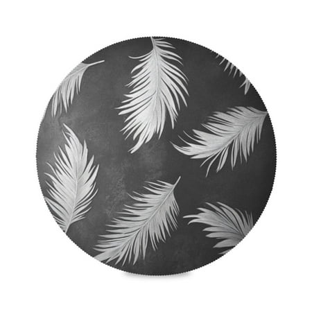 

Round Plate Mat 15.4x15.4 Inchesx1 Placemat Table Mat Kitchen Mat Coffee Mat Fabric Thick Strong Wear-Resistant Heat Resistance White Feather