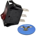 thumbnail image 1 of HQRP Red Lighted Rocker Switch ON OFF 3 Prong 15A 125V, Neon Lamp + HQRP Coaster, 1 of 8