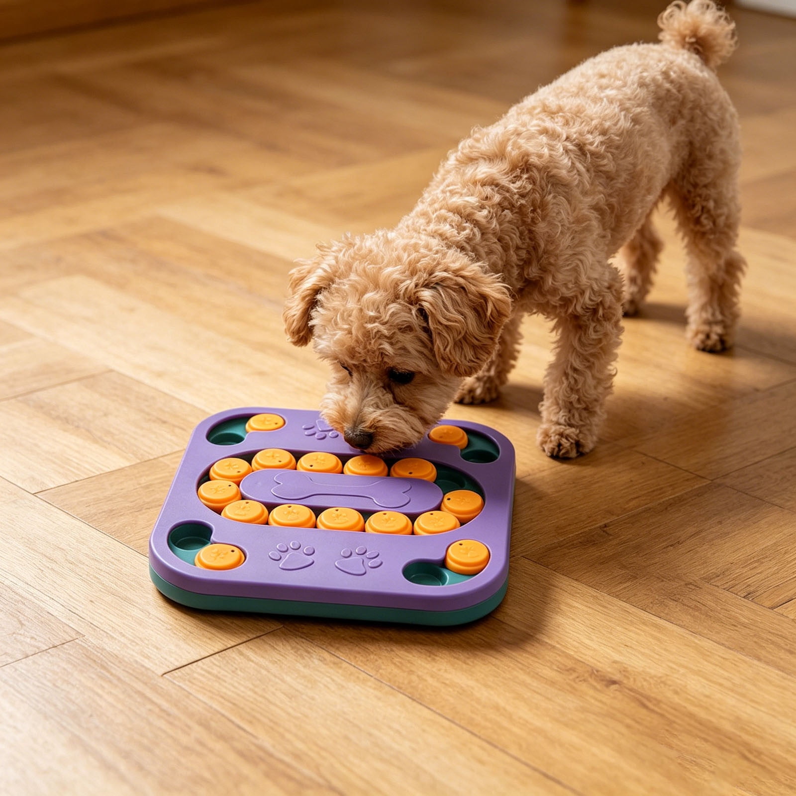 FEISHENTT Cat Puzzle Toy for Indoor Cats – Interactive Treat Dispenser & Slow Feeder for Cat and Dog, Sturdy Plastic Enrichment Toys Purple One Size