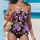 thumbnail image 1 of Karight Strapless Tankini Swimsuits for Women Tummy Control 2 Piece Bathing Suits Bandeau Blouson Swim Top with Bikini Bottom, 1 of 4