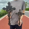 thumbnail image 6 of Saint Benedict Exorcism Cross Decorative Wood Carving Catholic Cross Wall Hanging Church Gift, 6 of 7