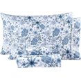 thumbnail image 1 of Floral Queen Sheets Soft Breathable Microfiber Vintage Printed Bed Sheet Set Deep Pocket Fitted Sheet Included Flower Pattern, 1 of 7