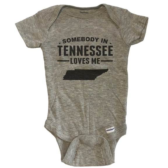 Somebody In Tennessee Loves Me Baby Bodysuit - Tennessee Baby Bodysuit - Grey