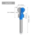 thumbnail image 2 of 6mm 1/4\" Double Finger Router Bits for Wood Milling Cutter Industrial Grade Bit, 2 of 8